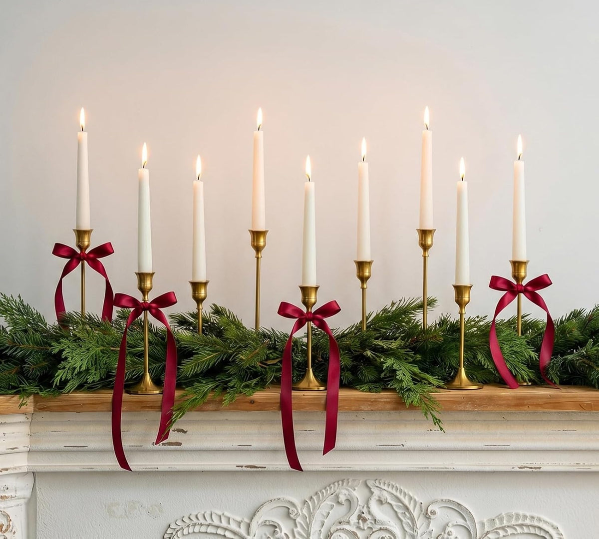 Gold Taper Candle Holder Set